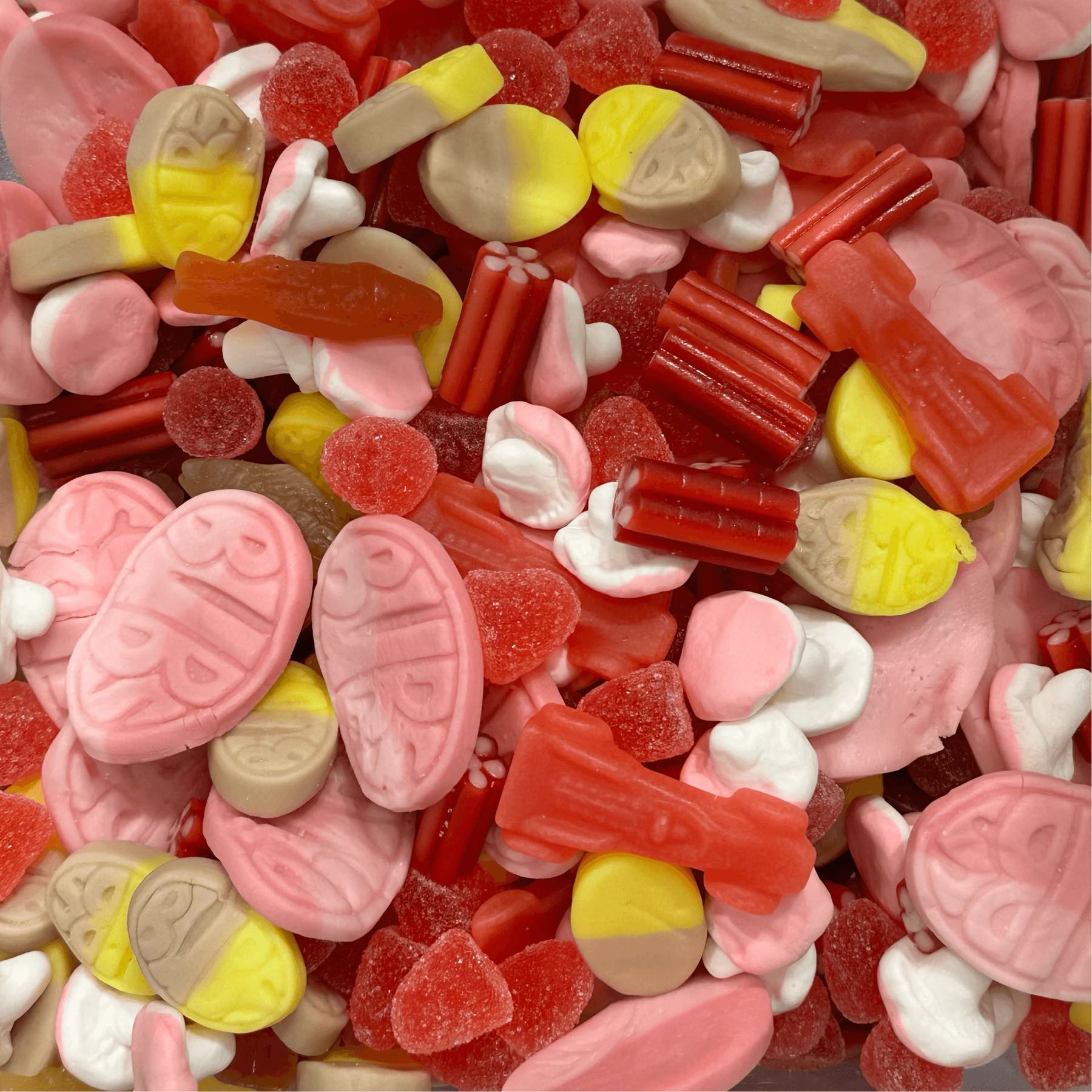A close-up of the sweets on board